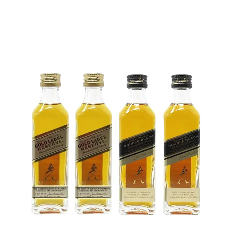Johnnie Walker Gold Label Miniature 5cl x2 + Johnnie Walker Double Black Miniature 5cl x2